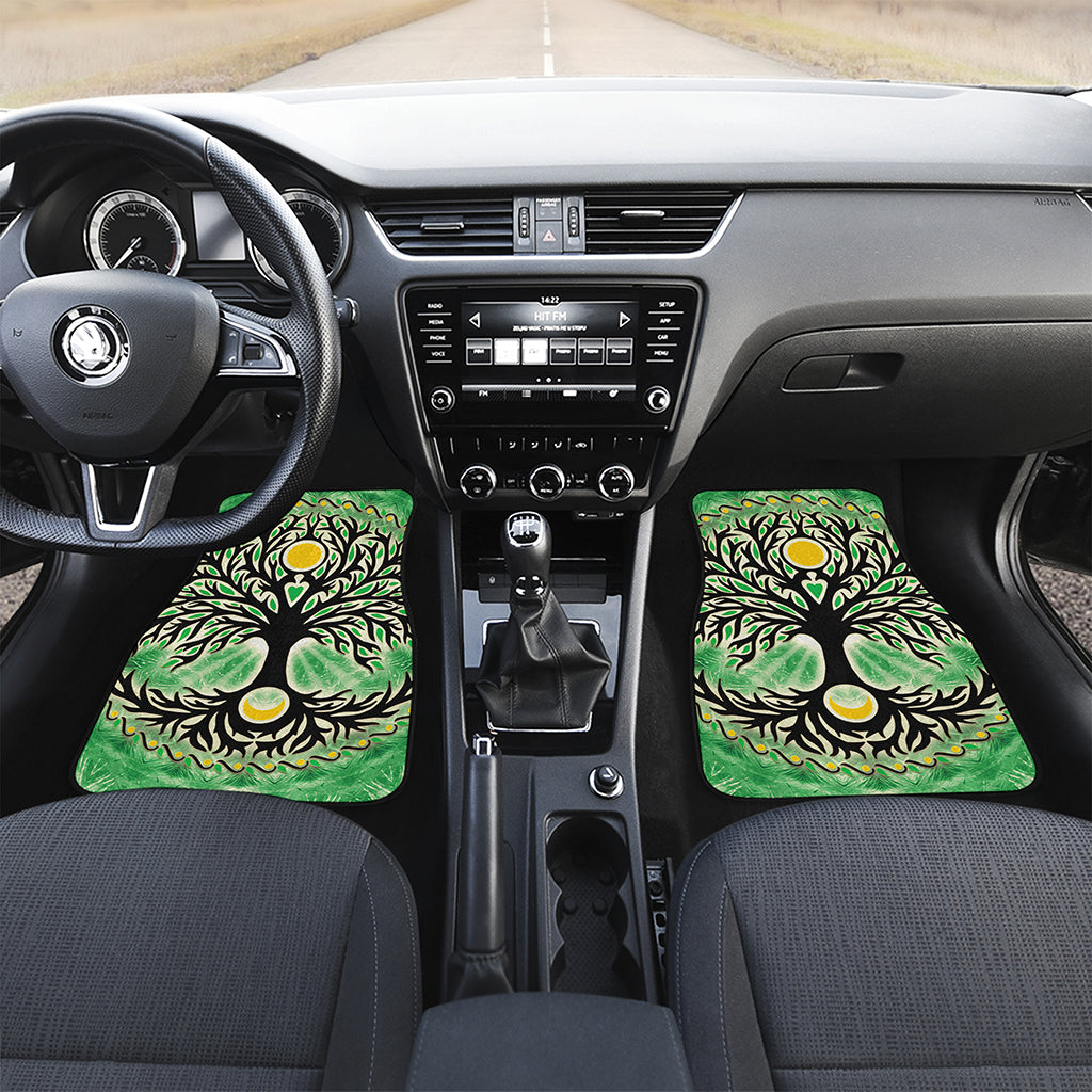 Sun And Moon Yggdrasil Print Front and Back Car Floor Mats