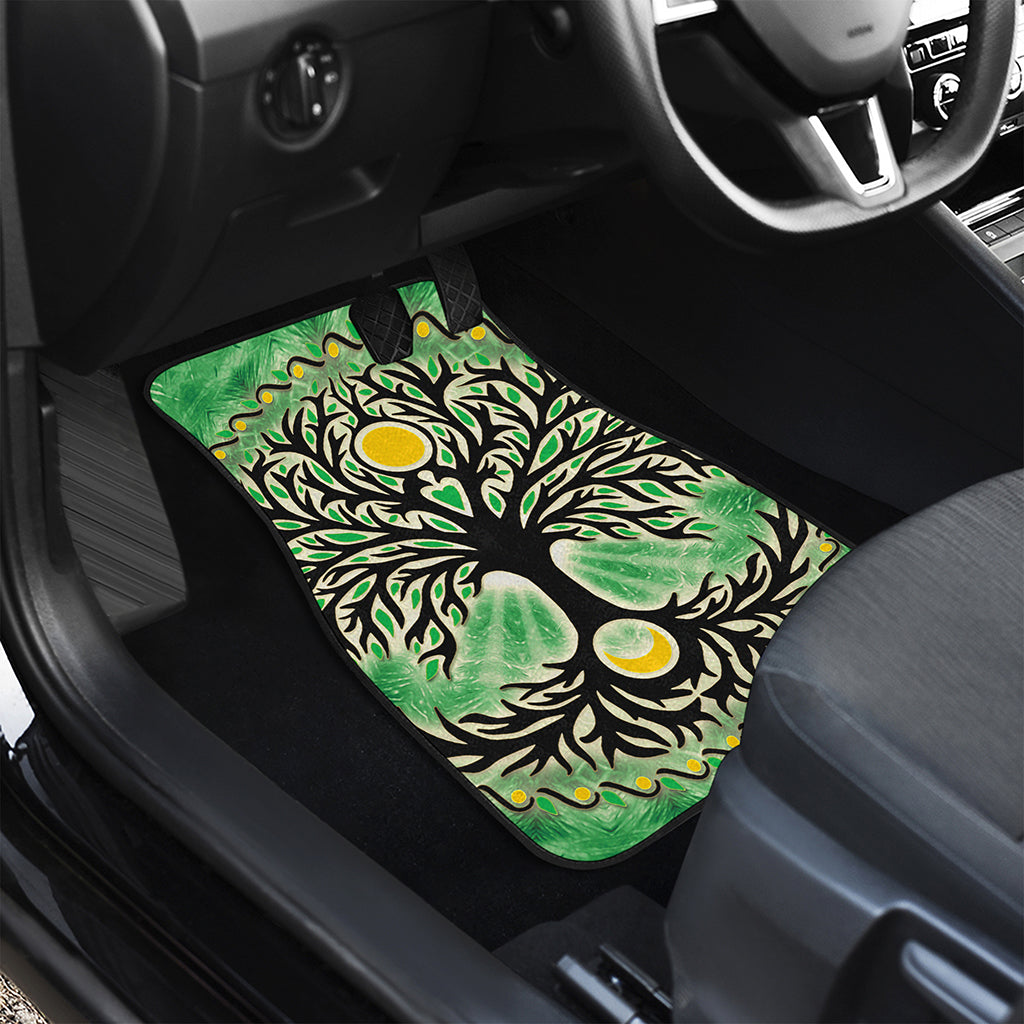 Sun And Moon Yggdrasil Print Front and Back Car Floor Mats