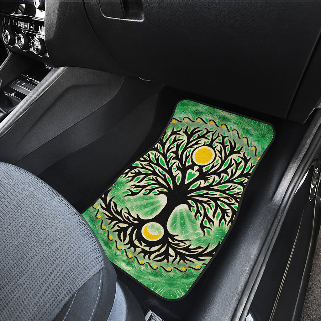 Sun And Moon Yggdrasil Print Front and Back Car Floor Mats