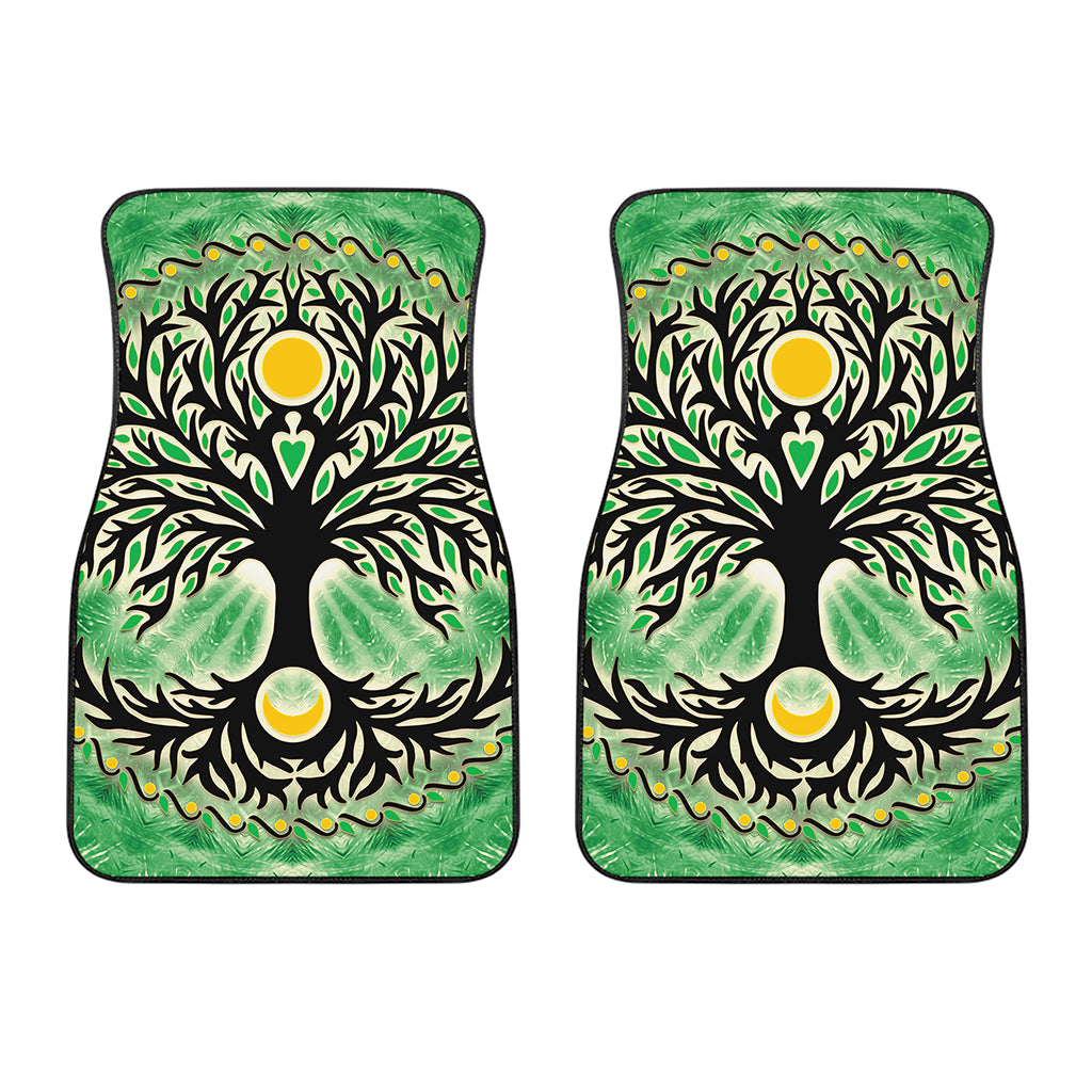 Sun And Moon Yggdrasil Print Front Car Floor Mats