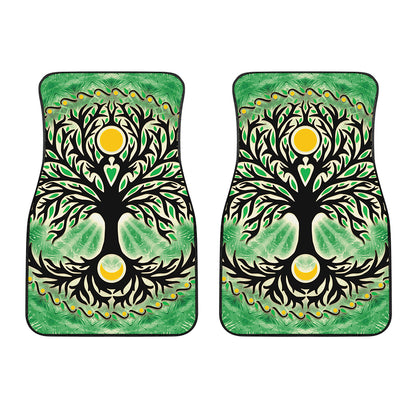 Sun And Moon Yggdrasil Print Front Car Floor Mats