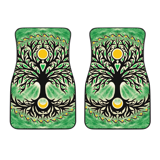 Sun And Moon Yggdrasil Print Front Car Floor Mats