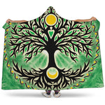 Sun And Moon Yggdrasil Print Hooded Blanket