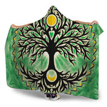 Sun And Moon Yggdrasil Print Hooded Blanket