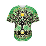 Sun And Moon Yggdrasil Print Men's Baseball Jersey