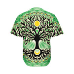 Sun And Moon Yggdrasil Print Men's Baseball Jersey