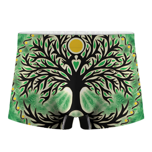 Sun And Moon Yggdrasil Print Men's Boxer Briefs