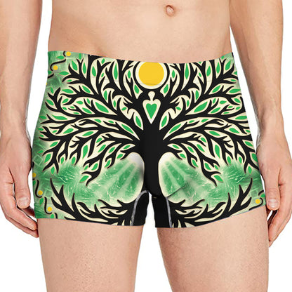 Sun And Moon Yggdrasil Print Men's Boxer Briefs