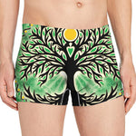 Sun And Moon Yggdrasil Print Men's Boxer Briefs