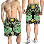 Sun And Moon Yggdrasil Print Men's Shorts