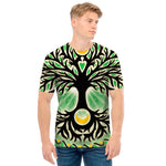 Sun And Moon Yggdrasil Print Men's T-Shirt