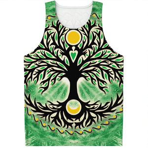 Sun And Moon Yggdrasil Print Men's Tank Top