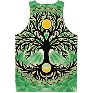 Sun And Moon Yggdrasil Print Men's Tank Top