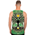 Sun And Moon Yggdrasil Print Men's Tank Top