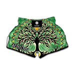 Sun And Moon Yggdrasil Print Muay Thai Boxing Shorts