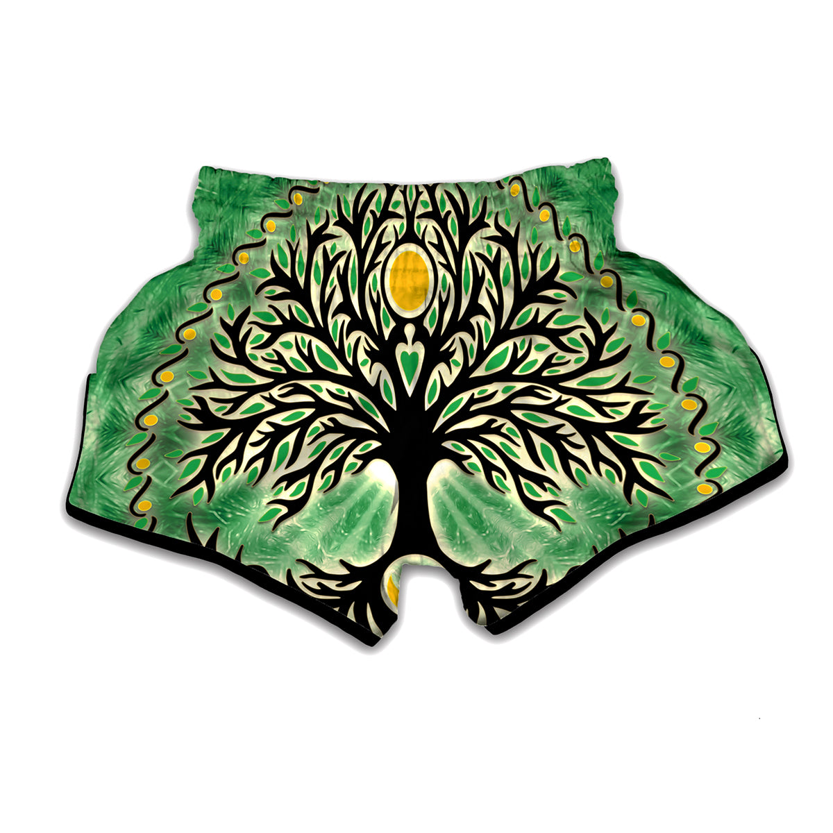 Sun And Moon Yggdrasil Print Muay Thai Boxing Shorts