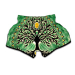 Sun And Moon Yggdrasil Print Muay Thai Boxing Shorts