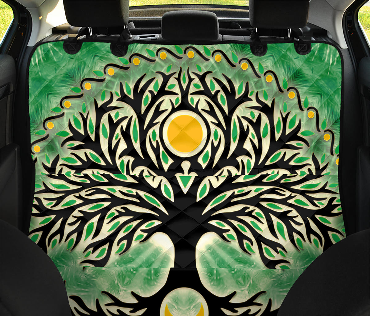 Sun And Moon Yggdrasil Print Pet Car Back Seat Cover