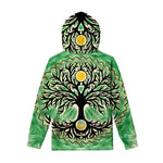 Sun And Moon Yggdrasil Print Pullover Hoodie