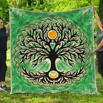 Sun And Moon Yggdrasil Print Quilt