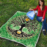 Sun And Moon Yggdrasil Print Quilt
