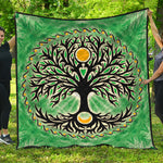 Sun And Moon Yggdrasil Print Quilt