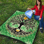 Sun And Moon Yggdrasil Print Quilt
