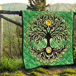 Sun And Moon Yggdrasil Print Quilt
