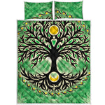 Sun And Moon Yggdrasil Print Quilt Bed Set