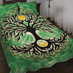 Sun And Moon Yggdrasil Print Quilt Bed Set