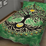 Sun And Moon Yggdrasil Print Quilt Bed Set
