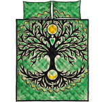 Sun And Moon Yggdrasil Print Quilt Bed Set