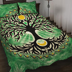 Sun And Moon Yggdrasil Print Quilt Bed Set