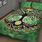 Sun And Moon Yggdrasil Print Quilt Bed Set