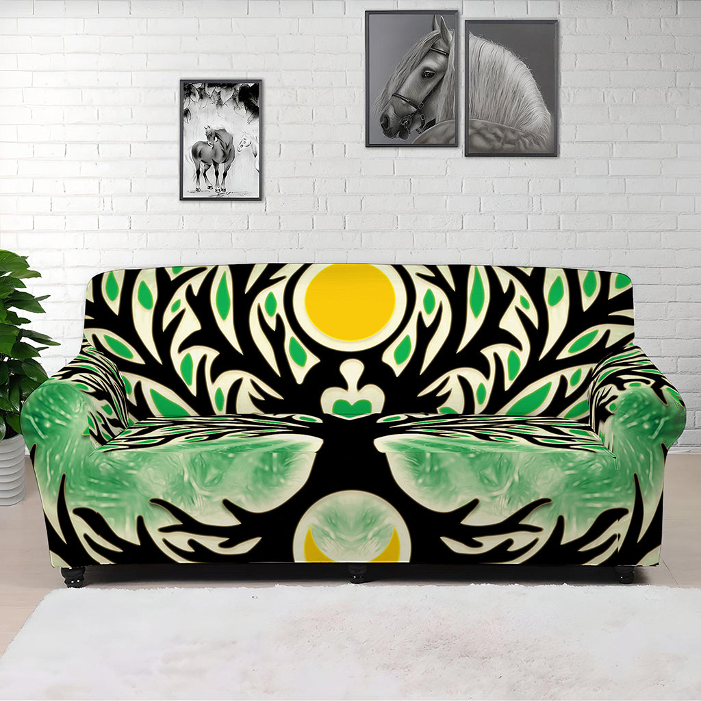 Sun And Moon Yggdrasil Print Sofa Cover