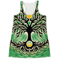 Sun And Moon Yggdrasil Print Women's Racerback Tank Top