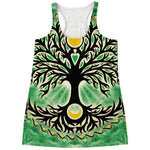 Sun And Moon Yggdrasil Print Women's Racerback Tank Top