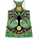 Sun And Moon Yggdrasil Print Women's Racerback Tank Top