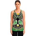 Sun And Moon Yggdrasil Print Women's Racerback Tank Top