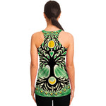 Sun And Moon Yggdrasil Print Women's Racerback Tank Top