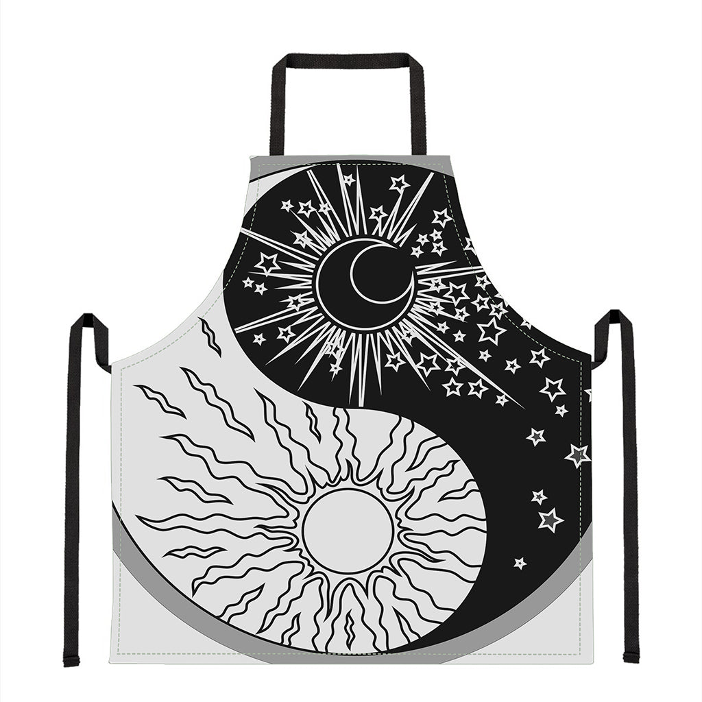 Sun And Moon Yin Yang Print Apron