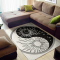 Sun And Moon Yin Yang Print Floor Mat
