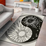 Sun And Moon Yin Yang Print Area Rug