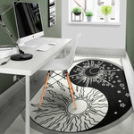 Sun And Moon Yin Yang Print Area Rug