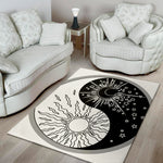 Sun And Moon Yin Yang Print Area Rug