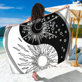 Sun And Moon Yin Yang Print Beach Sarong Wrap