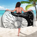 Sun And Moon Yin Yang Print Beach Sarong Wrap