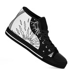 Sun And Moon Yin Yang Print Black High Top Shoes