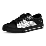 Sun And Moon Yin Yang Print Black Low Top Shoes 
