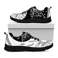 Sun And Moon Yin Yang Print Black Running Shoes